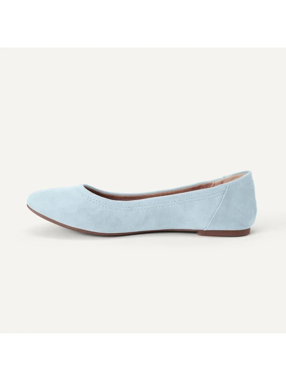 Amazon Essentials Women's Light Blue Synthetic Comfortable Slip On Ballet Flats